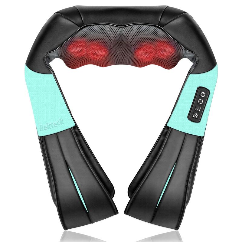 Shiatsu Neck and Back Massager with Soothing Heat and 8 Deep-Kneading Nodes