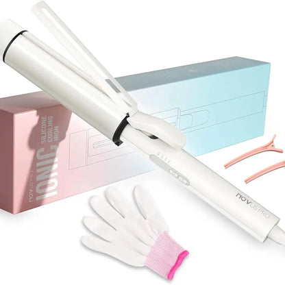 1.5 Inch Ceramic Tourmaline Curling Wand - 40M Negative Ions Large Barrel Curler