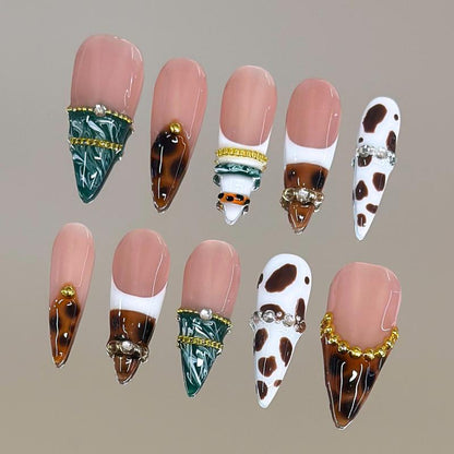 Autumn Spice Collection - 100% Handcrafted 3D Press-On Nails, Reusable Salon-Quality Gel Luxury