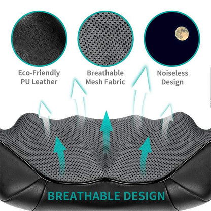 Shiatsu Neck and Back Massager with Soothing Heat and 8 Deep-Kneading Nodes