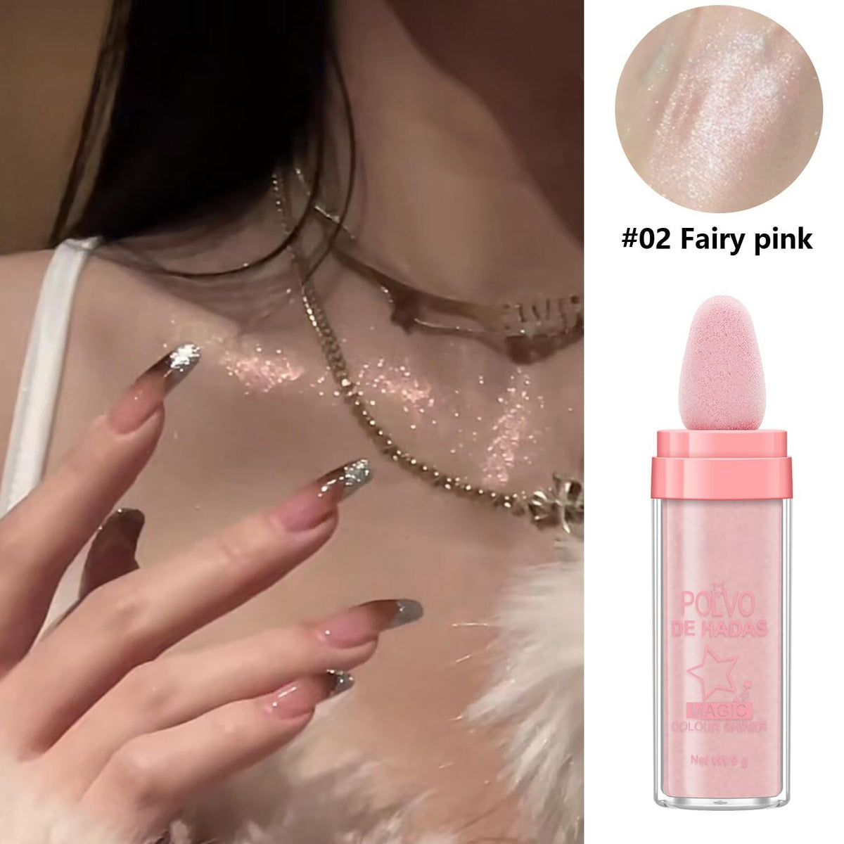 4 Color Fairy Dust Highlight Patting Powder - Full Body Contouring and Pearlescent Shimmer for Face and Eyes