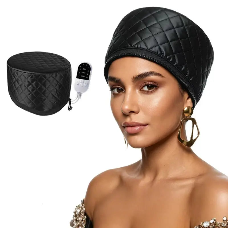 Electric Hair Steamer Cap with 10-Level Quick Heat and 3 Time Settings for Deep Conditioning
