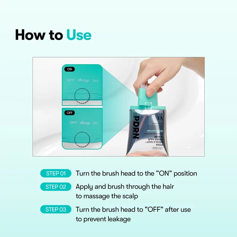 PDRN Microneedling Hair Brush Serum for Scalp Care and Hair Thickening, Large-Capacity Daily Root Treatment