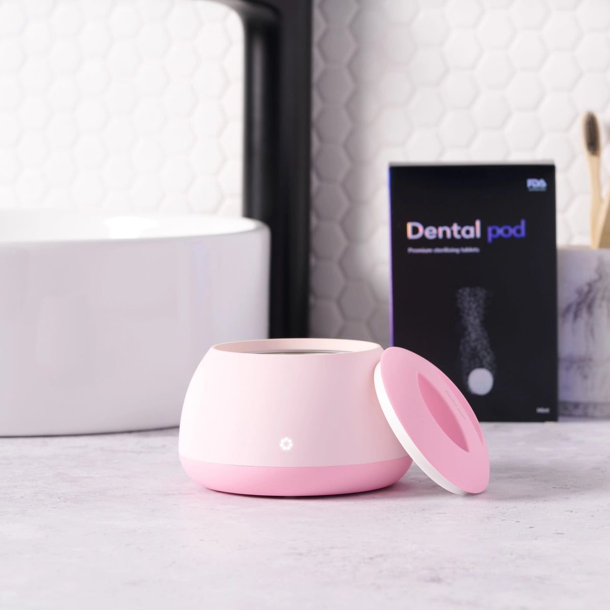 Ultrasonic Dental Appliance Cleaner - Professional UV Sanitizing Pod for Aligners and Retainers