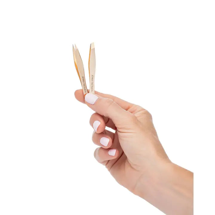 Professional 2-Piece Stainless Steel Eyebrow Tweezer Set with Slant and Pointed Tips
