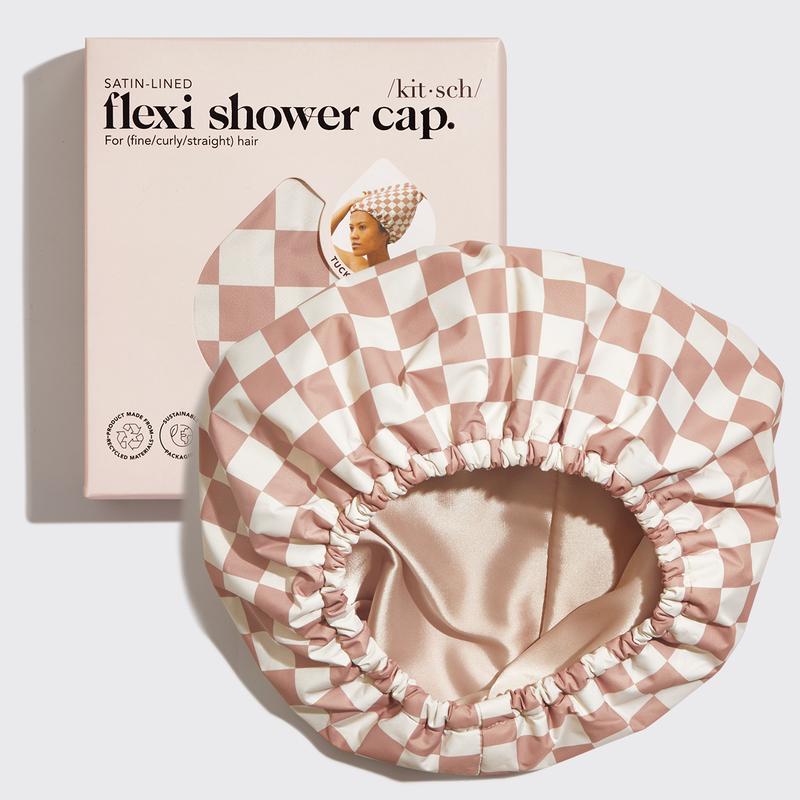 Luxury Reusable Waterproof Shower Cap - Flexi Satin Lined, Quick-dry, Adjustable for All Hair Types