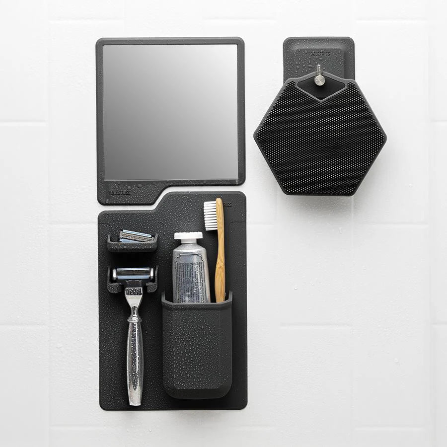 Ultimate Shower Organization Bundle - Silicone Body Scrubber and Storage Set