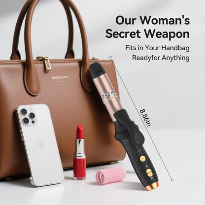 Cordless Curling Iron: Mini USB Rechargeable 4000mAh Hair Curler with 3 Temp Settings and Negative Ions
