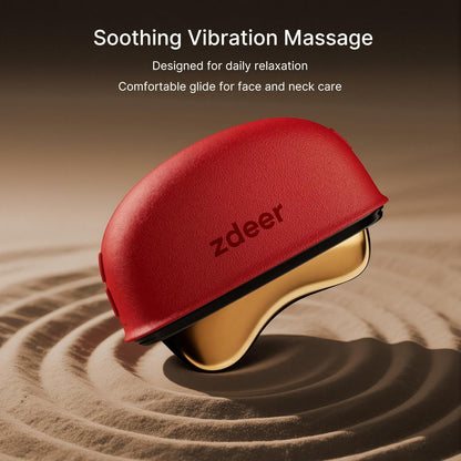 LED Red Light Therapy Face & Neck Massager - Electric Gua Sha Tool with Heat & Vibration