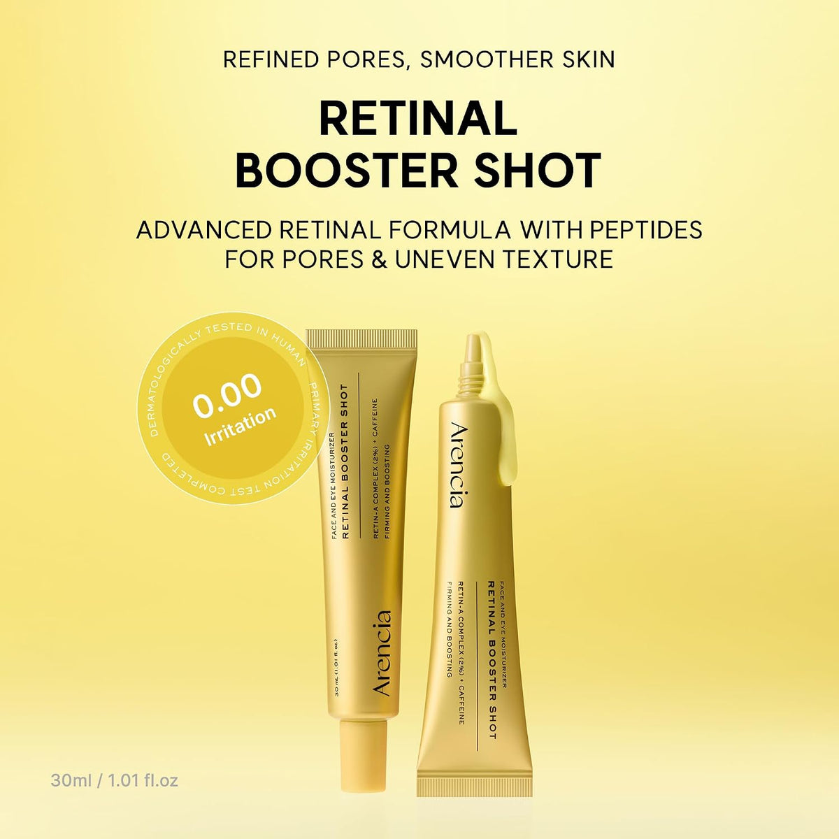 Retinal Booster Shot Serum, Firming Advanced Night Serum with Caffeine and Ectoin for Mature Skin