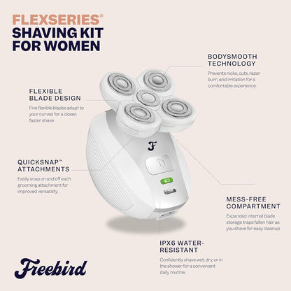 Electric Razor for Women - 5-Blade Shaver for Legs, Body & Sensitive Bikini Areas