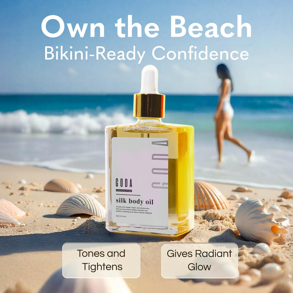 Silk Body Oil for Women - Firming Anti-Aging Moisturizing Formula for Crepey Skin