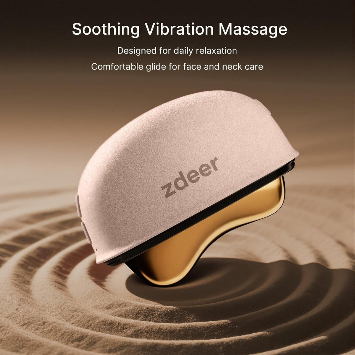 Brass Electric Heated Gua Sha Facial Sculpting Tool with Red Light Therapy & Vibration