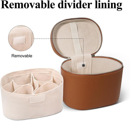 Portable Makeup Bag with Removable Compartments and Handle - Travel Cosmetic Case