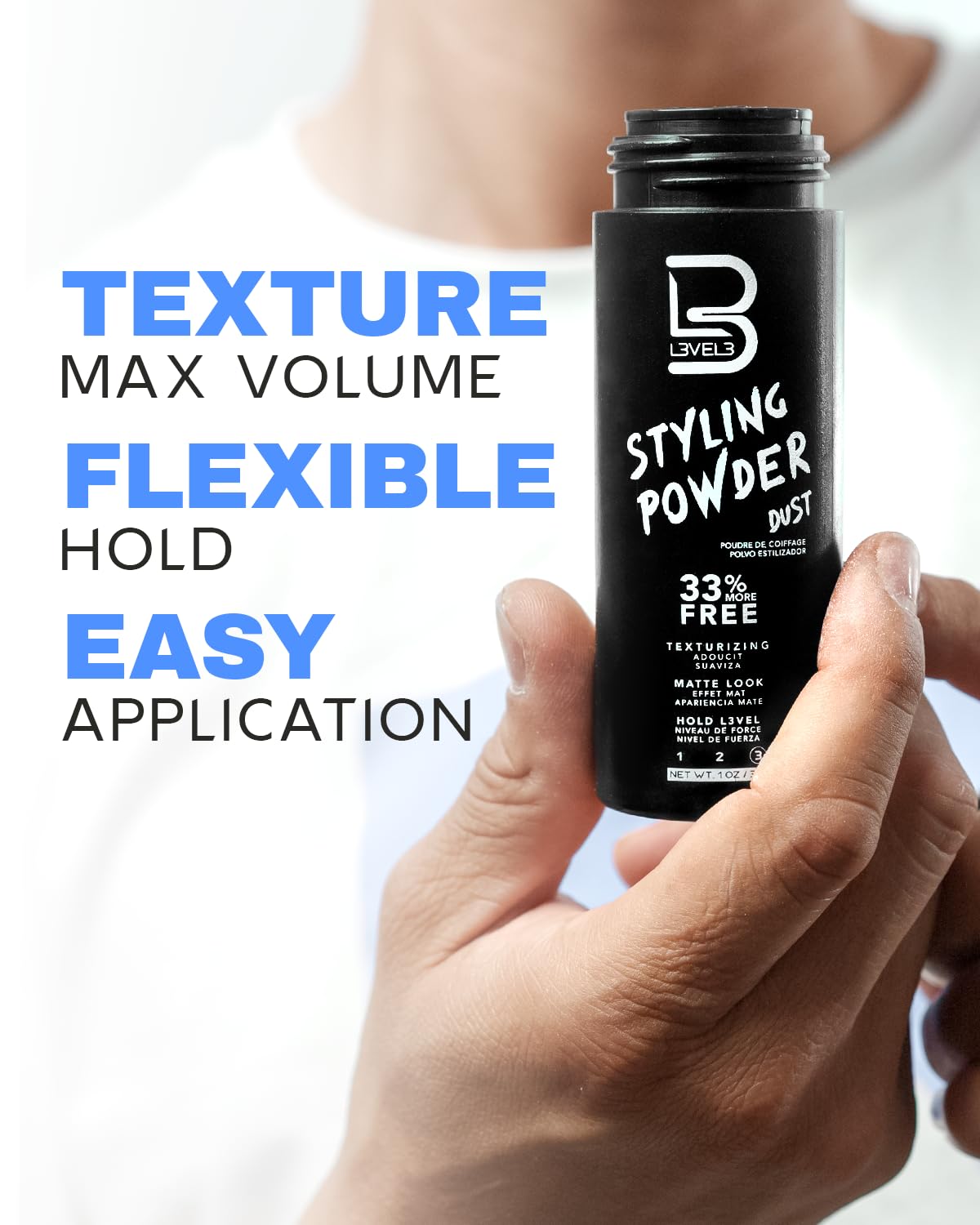 Styling Powder - Natural Look Volumizing and Texturizing Hair Powder for Men, Matte Finish
