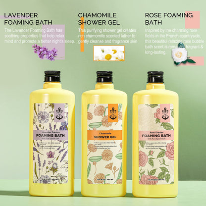 Luxury Spa Gift Basket for Women - Lavender Rose Chamomile Eucalyptus Bath Set