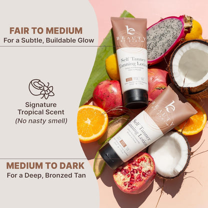 Self Tanner - USA Made with Natural & Organic Ingredients, Moisturizing Lotion with Aloe Vera & Coconut (Medium)