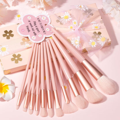 8 PCS Easter Basket Gifts for Tween & Teen Girls, Trendy Makeup Brushes & Bag Set