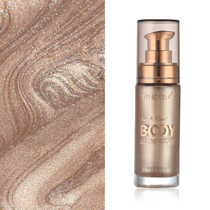 Rose Gold Body Shimmer Oil - Natural Glow Luminizer & Moisturizing Liquid Highlighter, 1oz