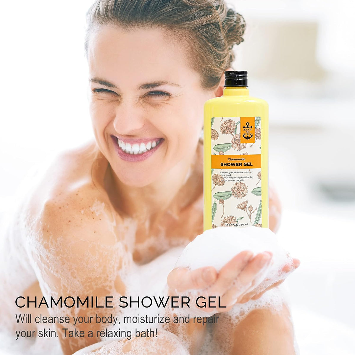 Luxury Spa Gift Basket for Women - Lavender Rose Chamomile Eucalyptus Bath Set