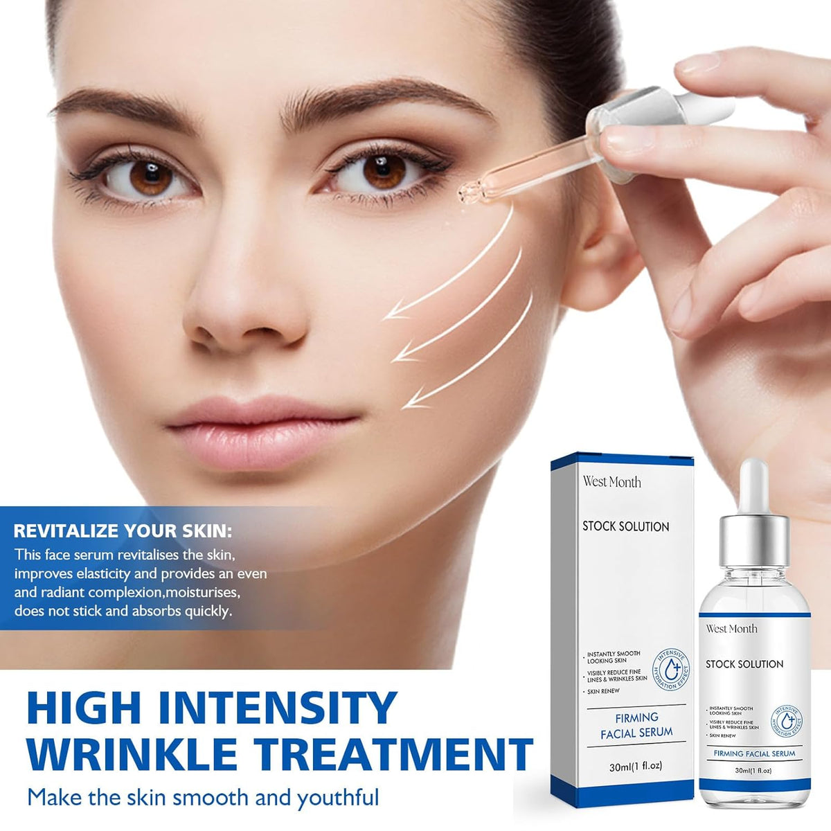 Firming Facial Serum - Deep Wrinkle Repair and Skin-Smoothing Stock Solution for All Skin Types