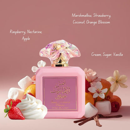 Fruity Floral Eau de Parfum Spray - Sweet Raspberry and Vanilla Fragrance for Women, 100ml (3.4 oz)