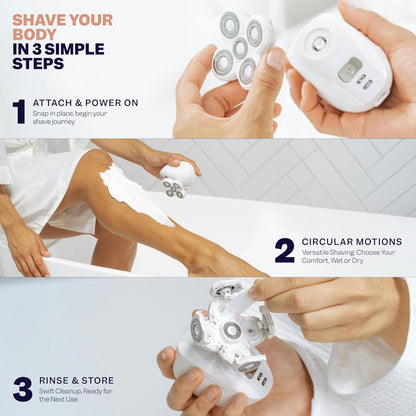 Electric Razor for Women - 5-Blade Shaver for Legs, Body & Sensitive Bikini Areas