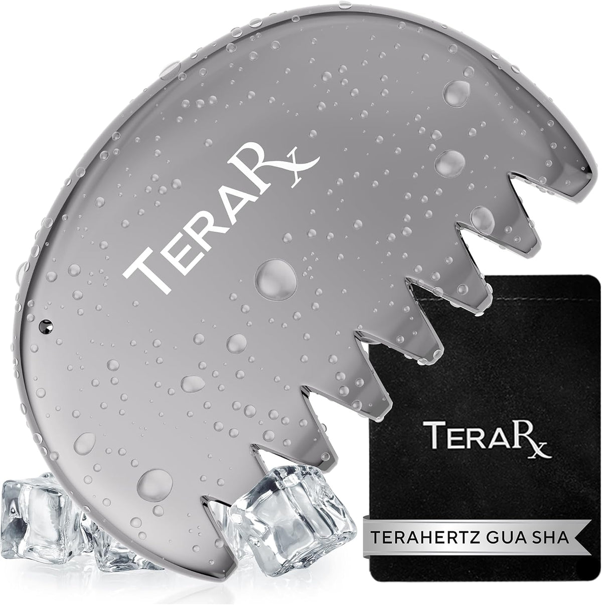 Terahertz Gua Sha & Facial Roller Set - Authentic Stone for Puffiness & Wrinkles