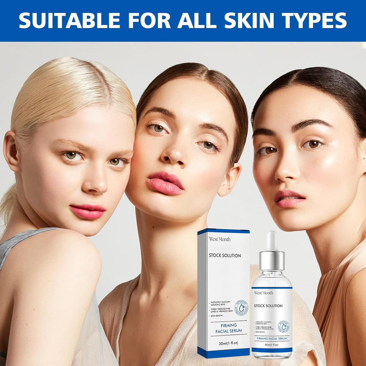 Firming Facial Serum - Deep Wrinkle Repair and Skin-Smoothing Stock Solution for All Skin Types