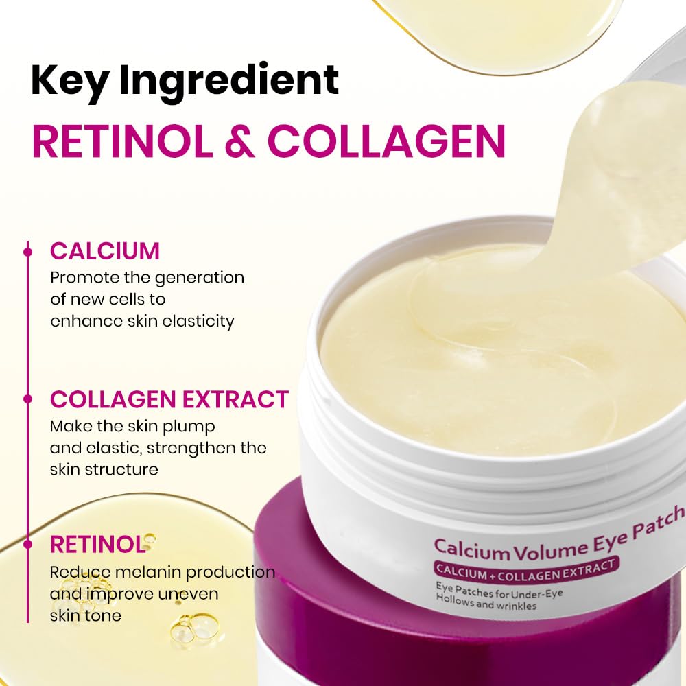 60-Piece Calcium Eye Patch & Multi Balm Set - Anti-Aging Firming Treatment for Eyes, Neck & Face