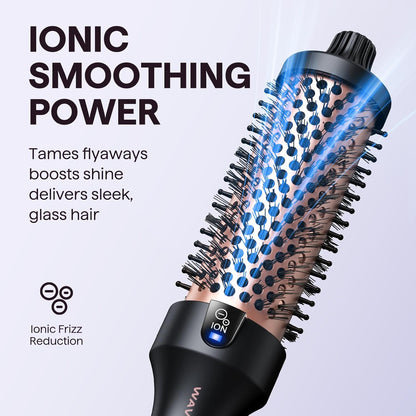 1.5 Inch Heated Round Brush with Ionic Technology and 5 Heat Settings for Blowout Look