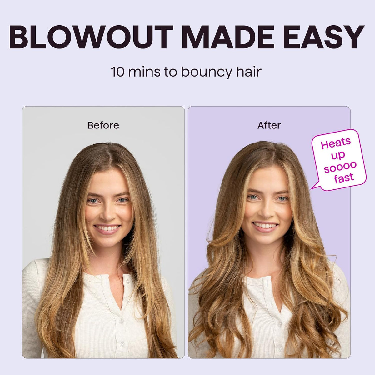 1.5 Inch Heated Round Brush with Ionic Technology and 5 Heat Settings for Blowout Look