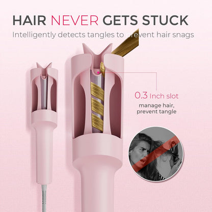 Automatic Rotating Curling Iron - 1 Inch Beach Waves Wand with 500M Ions & Anti-Scald