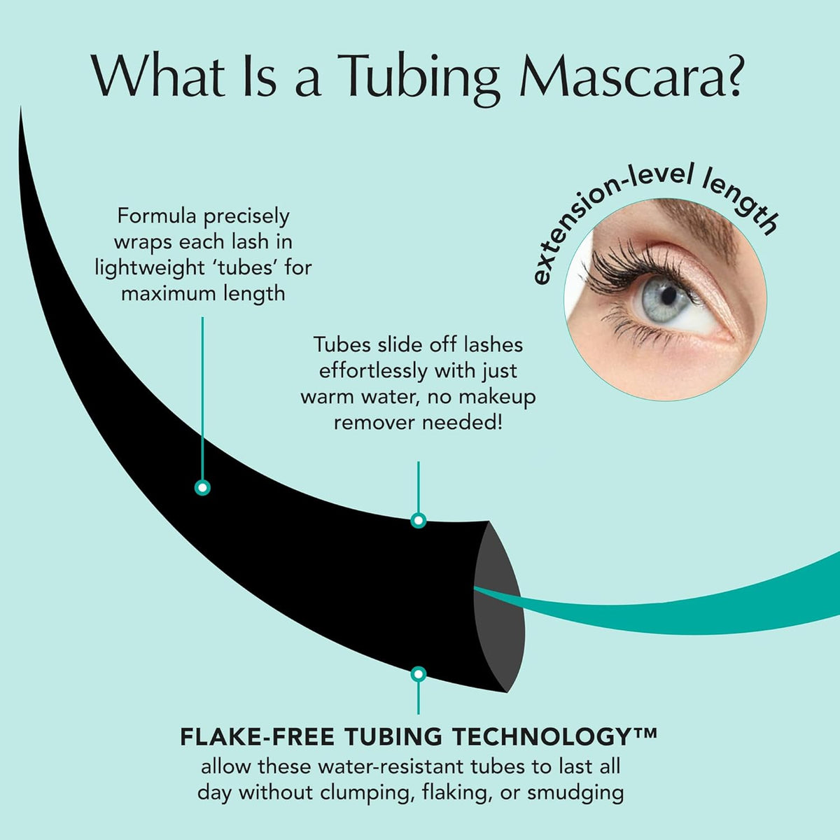 Advanced Tubing Mascara for Dramatic Length and Volume - Smudge-Proof & Flake-Free Formula