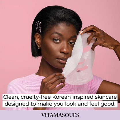 Juicy Collection Triple-Layer Sheet Facial Mask Kit - 7-Pack Korean Skincare for Purifying and Brightening
