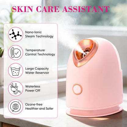 Nano Ionic Facial Steamer Spa Kit with Skin Scrubber and 8-Piece Skincare Tool Set