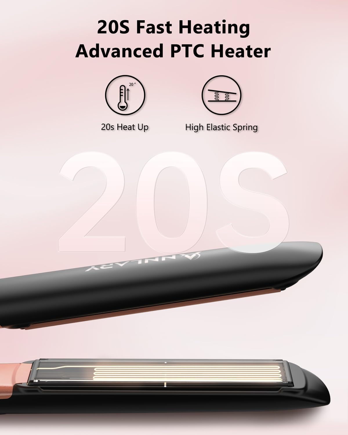 2-in-1 Titanium Ceramic Ionic Hair Straightener and Curler, Dual Voltage Flat Iron