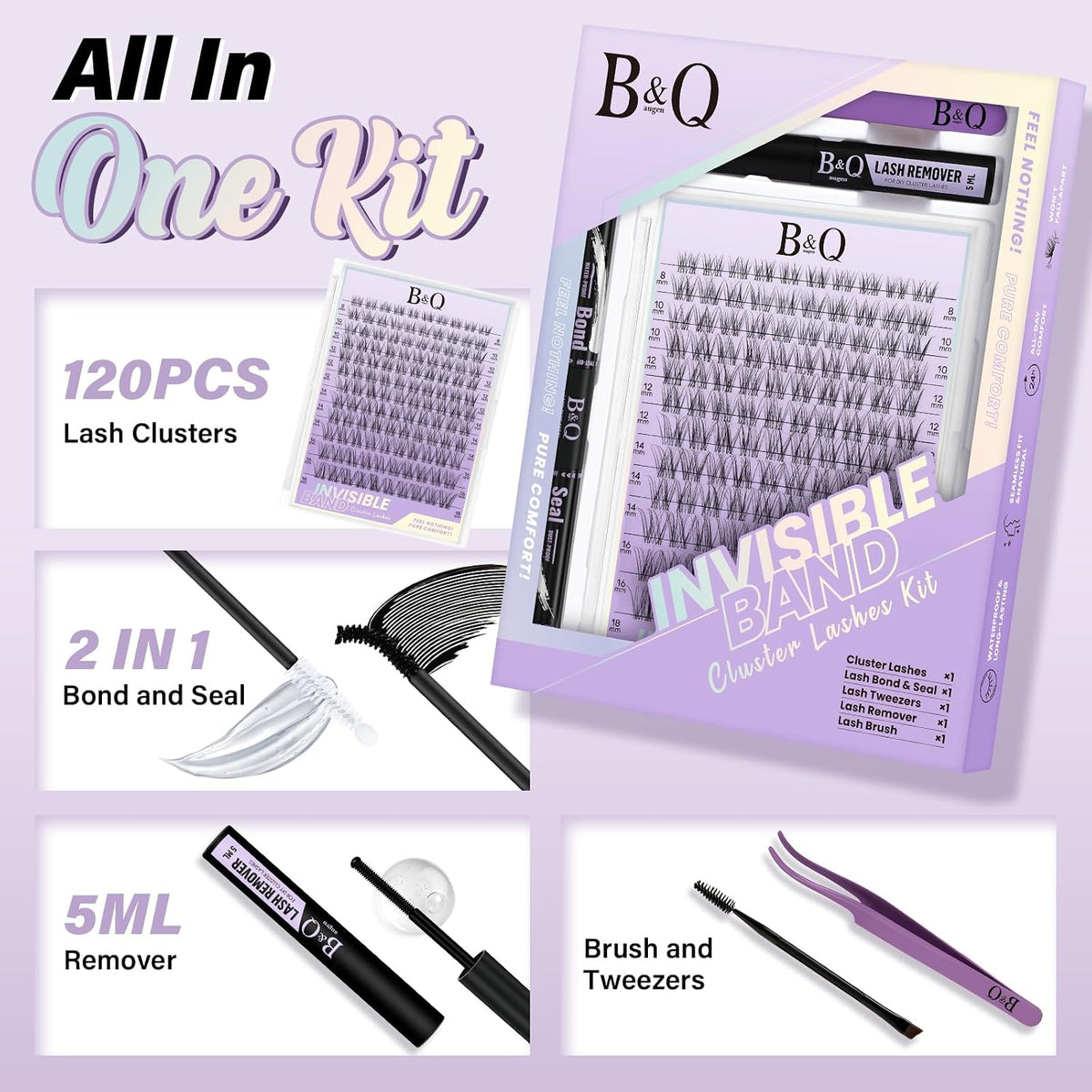 Natural Eyelash Clusters Kit - DIY Lash Extension Kit at Home with C-Curl Wispy Clusters