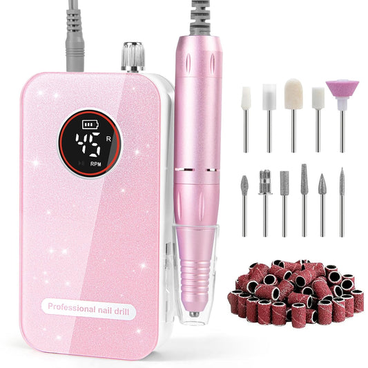 Professional 45000RPM Rechargeable Cordless Electric Nail Drill for Acrylic and Gel Nails