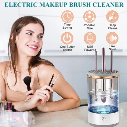 Automatic Makeup Brush Cleaner Machine - Sonic Vibration Deep Cleaning for All Brush Sizes
