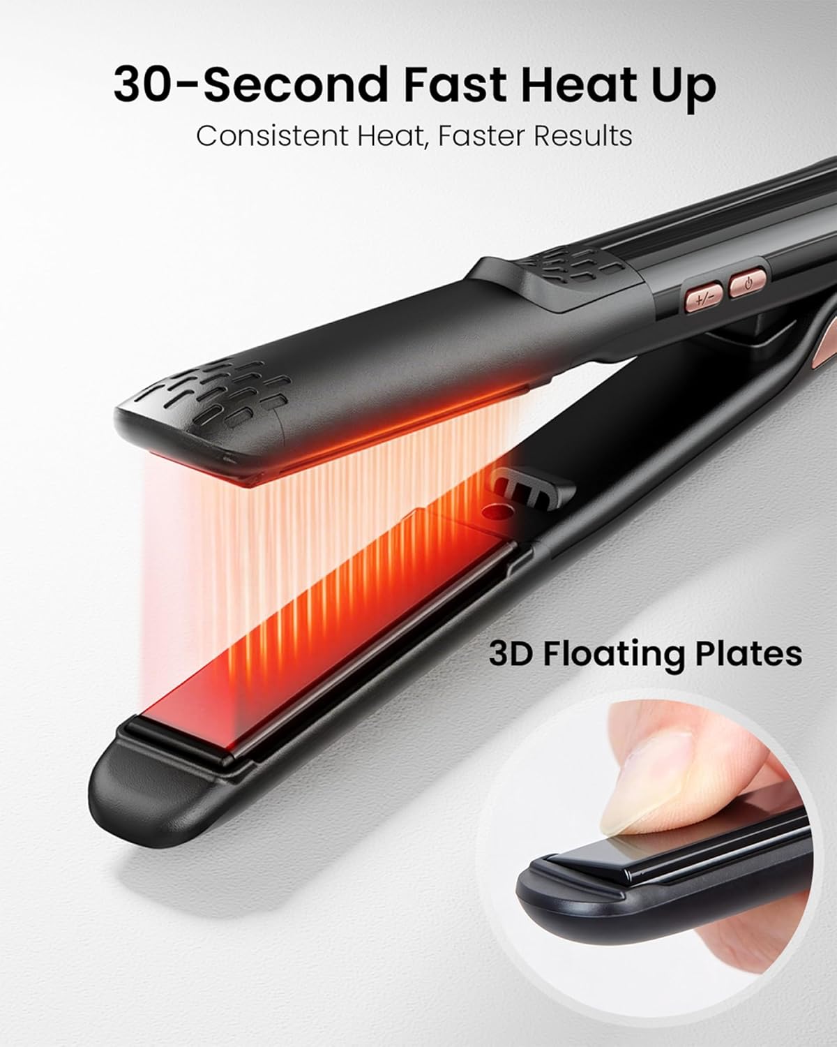 0.5 Inch Mini Flat Iron with Adjustable Temp, 100-240V Dual Voltage Hair Straightener for Short Hair