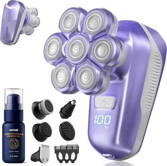 7D Magnetic Electric Shaver for Men & Women, Waterproof Bald Head Trimmer Kit