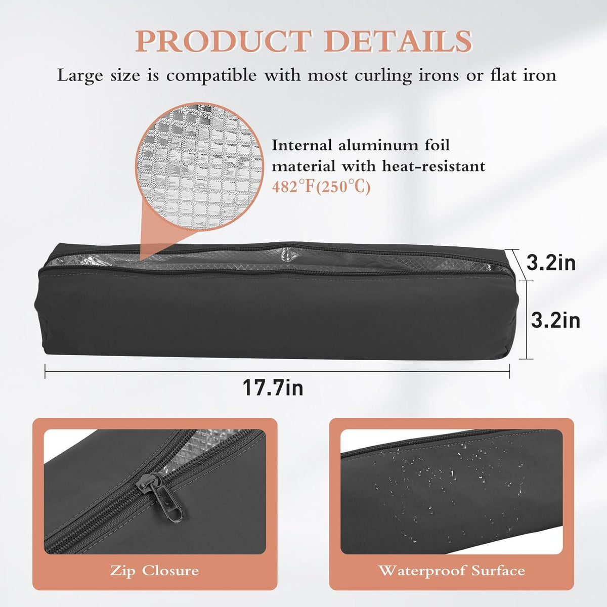 Professional Hot Hair Tools Organizer Bag - Heat Resistant Travel Case for Curling Irons and Flat Irons