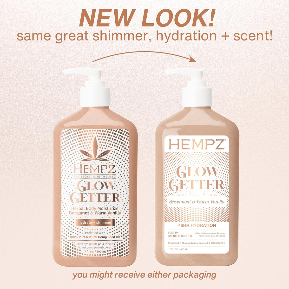 Glow Getter Body Lotion, Hydrating Shimmer Moisturizer with Shea Butter & Mica, 17 oz.