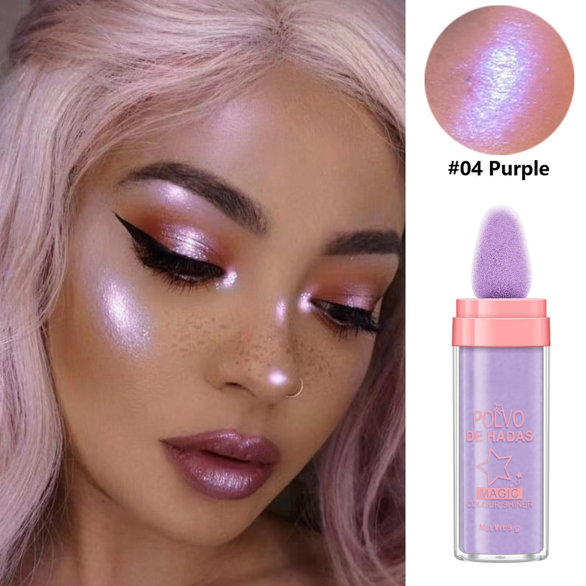 4 Color Fairy Dust Highlight Patting Powder - Full Body Contouring and Pearlescent Shimmer for Face and Eyes