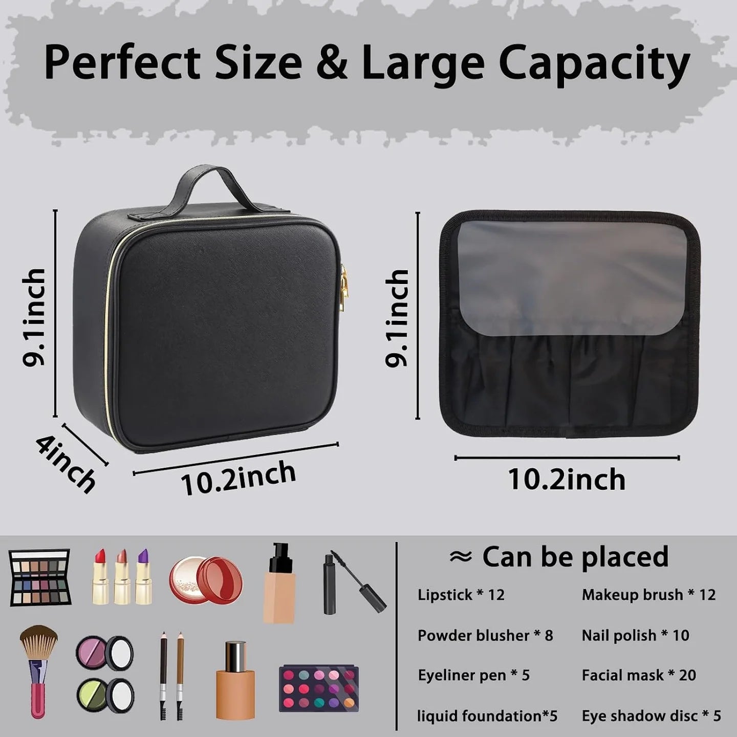 Exterior case dimensions: 10.2 inches wide, 9.1 inches high and 4 inches deep